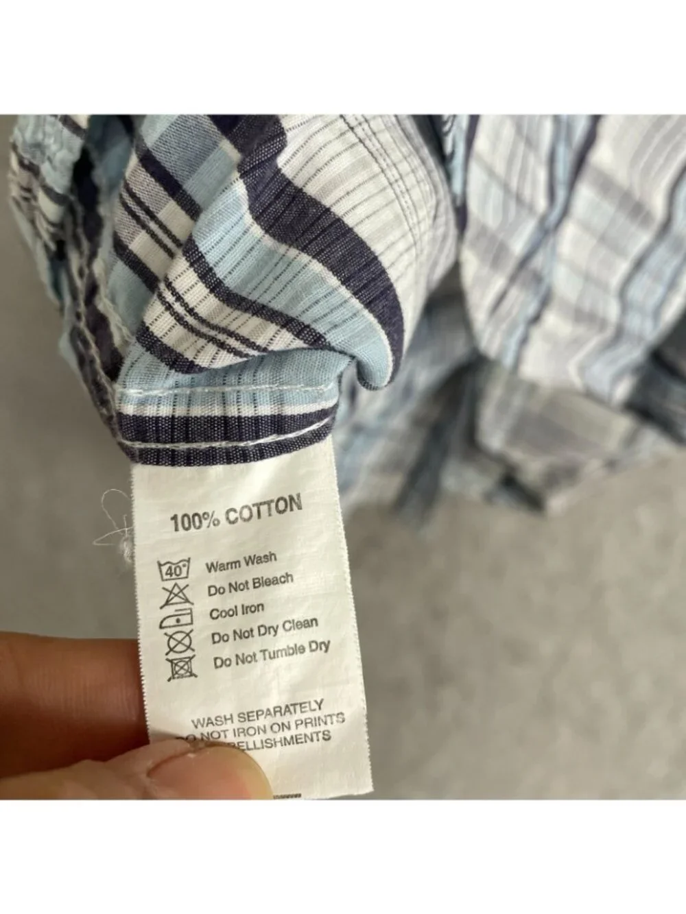 Jeep Men's L Plaid Button-Down Short-Sleeve Shirt Blue & White Casual Wear P0305